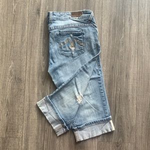 Vigoss Distressed Capri Length Denim Jeans Size 11